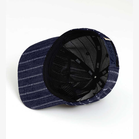 Pinstripe Orbit Golfer Cap - Denim Blue