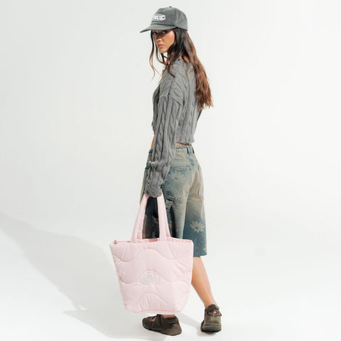 Puffer Shopper Bag - Soft Pink