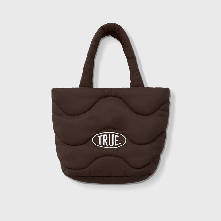 Puffer Shopper Bag - Brown