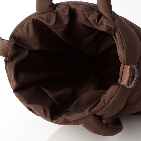 Puffer Shopper Bag - Brown