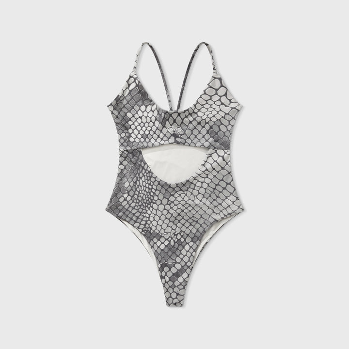 Python Cut-Out Bodysuit - Gray