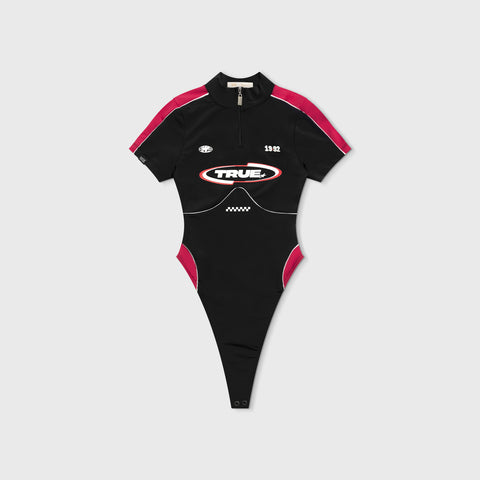 Racing Open Back LS Bodysuit - Black