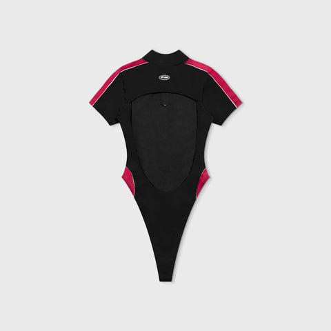 Racing Open Back LS Bodysuit - Black