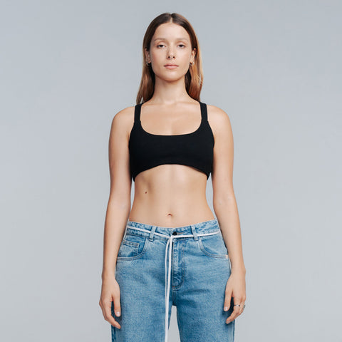 Ribbed Airlift Top - Black