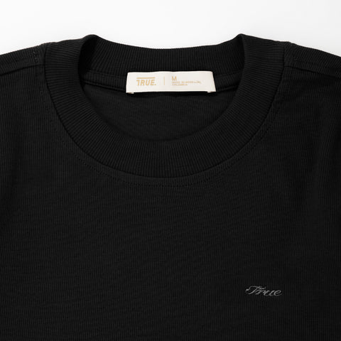 Ribbed Fitted Tee - Black