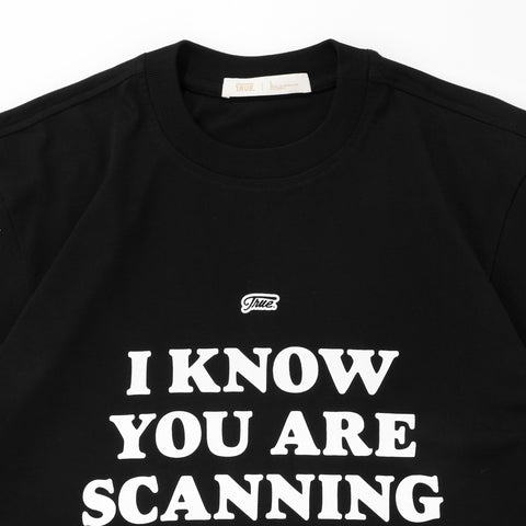Scanning Cropped Tee - Black