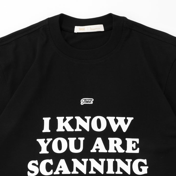 Scanning Cropped Tee - Black