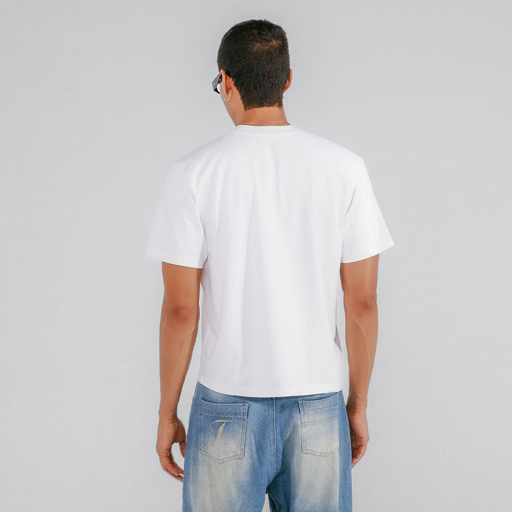 Scanning Cropped Tee - Cream