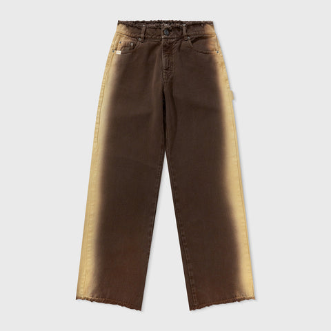 Sideburn Mid-Rise Pants - Brown