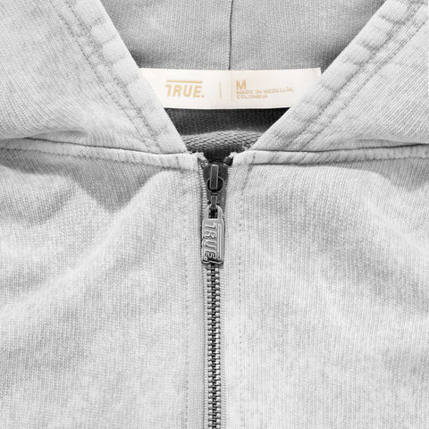 Classic Zipper Hoodie - Washed Gray