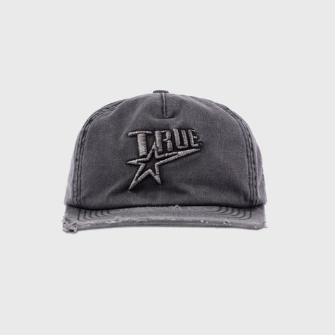 Star Washed Golfer Cap - Black