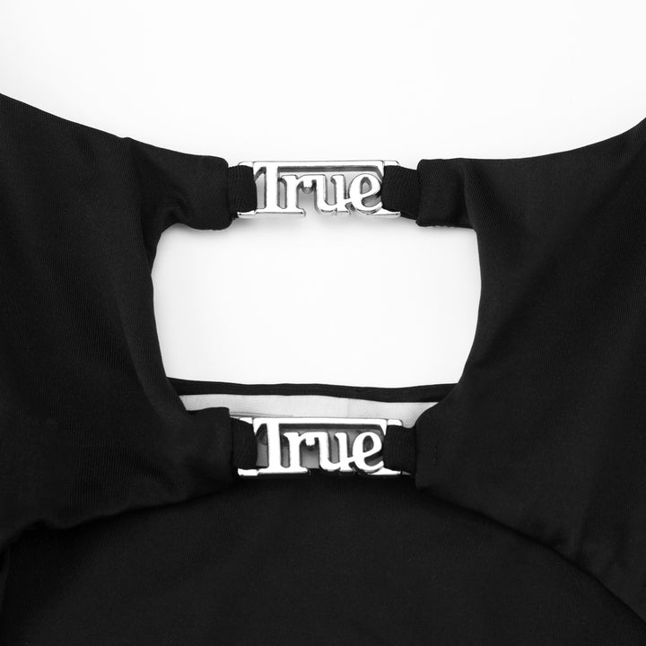 String Cut-Out Bodysuit - Black