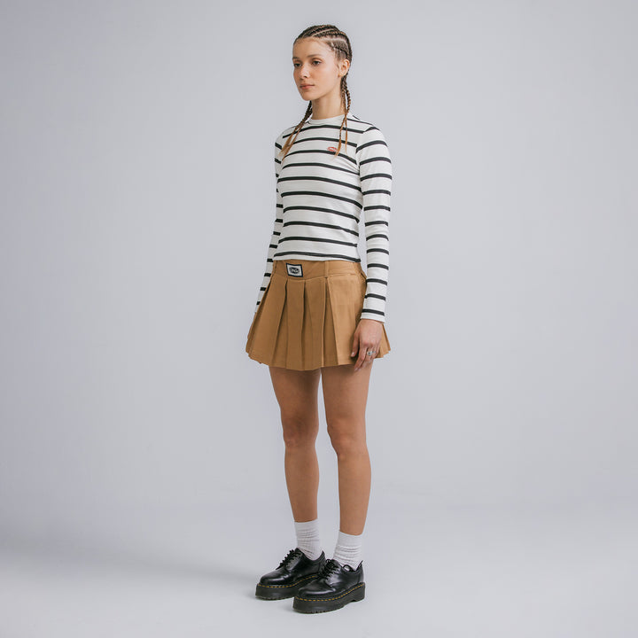 Striped Ribbed LS T-Shirt - White/Black