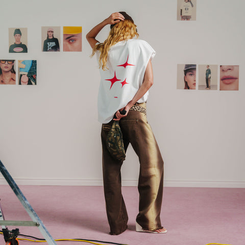 Sideburn Mid-Rise Pants - Brown