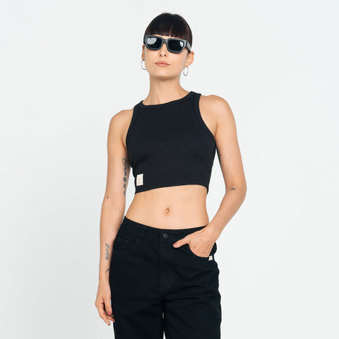 Ribbed Tank Top - Black