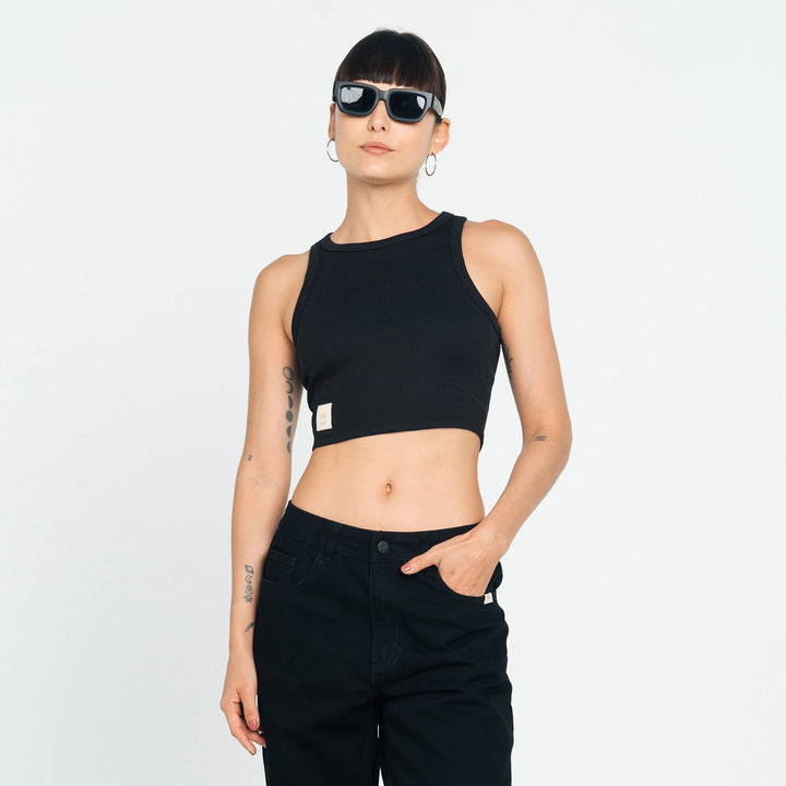 Ribbed Tank Top - Black
