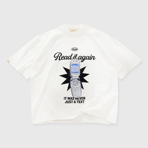Text Me Boxy T-Shirt - Cream