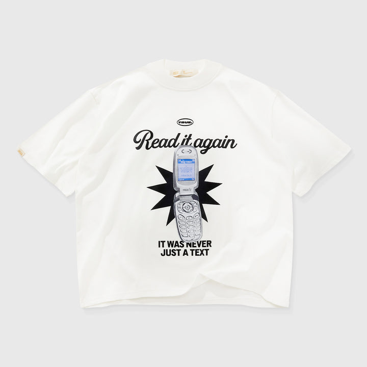 Text Me Boxy T-Shirt - Cream