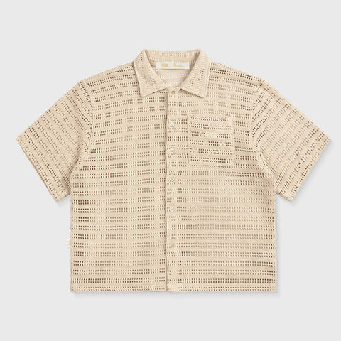 Textured Boxy Shirt - Camel