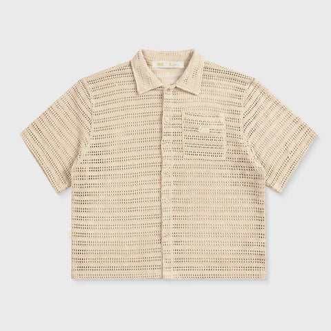 Textured Boxy Shirt - Camel