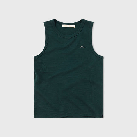 Textured Sleeveless T-Shirt - Pine Green