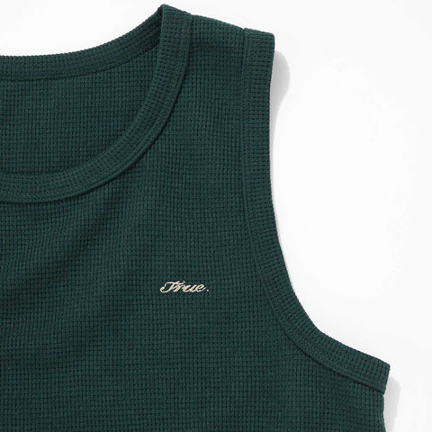 Textured Sleeveless T-Shirt - Pine Green