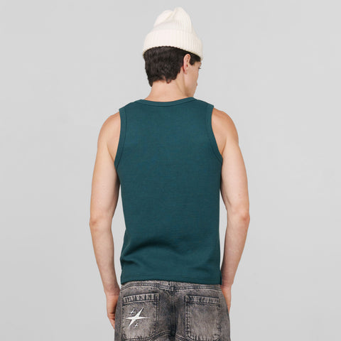 Textured Sleeveless T-Shirt - Pine Green