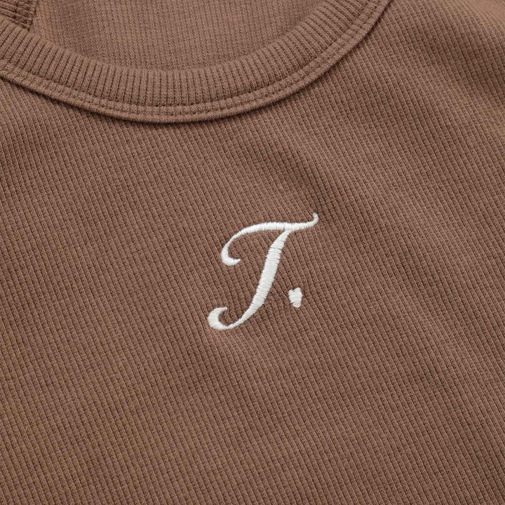 The Journey Ribbed Tank Top - Brown