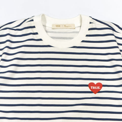 True Heart Striped Boxy T-Shirt - Cream