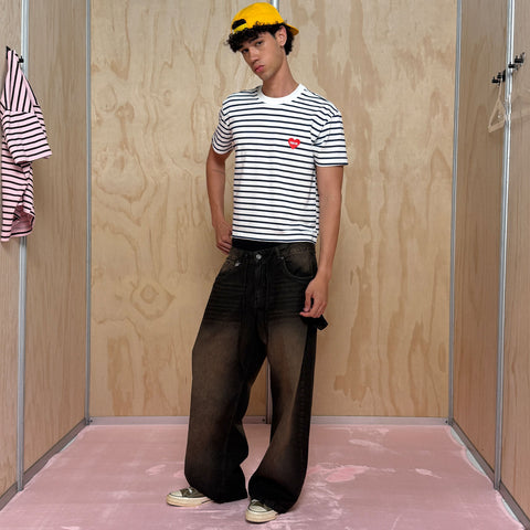 True Heart Striped Boxy T-Shirt - Cream