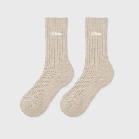 True Ribbed Socks - Camel