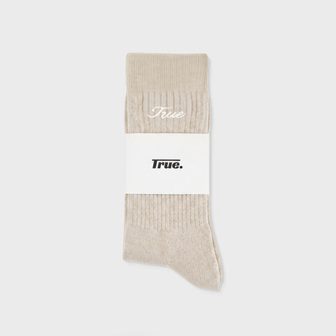 True Ribbed Socks - Camel
