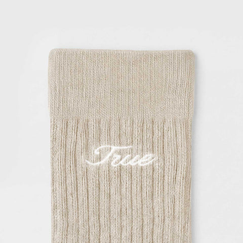 True Ribbed Socks - Camel