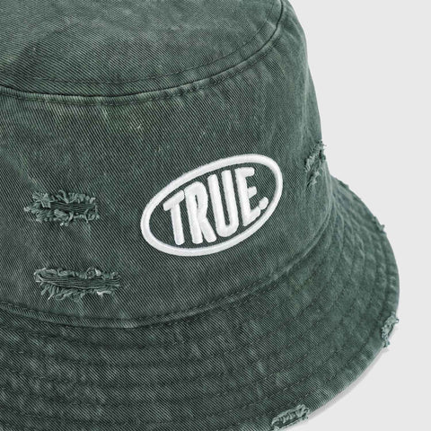 True Stamp Logo Bucket Hat - Washed Green