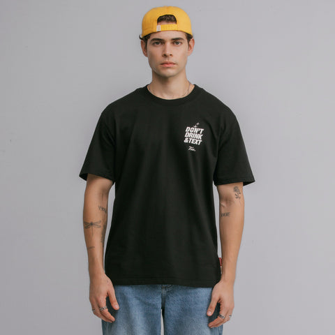 True X Smirnoff Text T-Shirt - Black