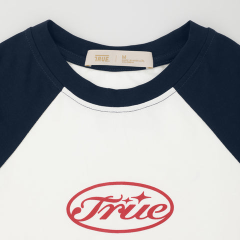 True Stamp Cropped Slim Tee - Navy Blue