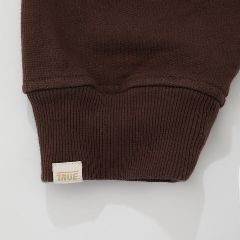 True Stamp Zipper Hoodie - Brown
