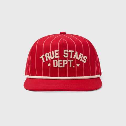 True Star Pinstripe Golfer Cap - Red