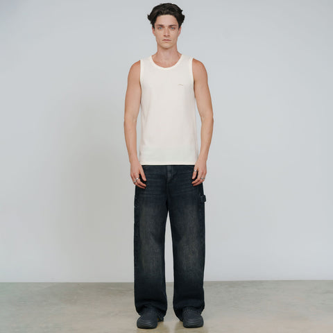 True Textured Sleeveless Tee - Cream