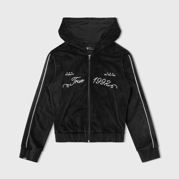 True Velour Track Jacket - Black