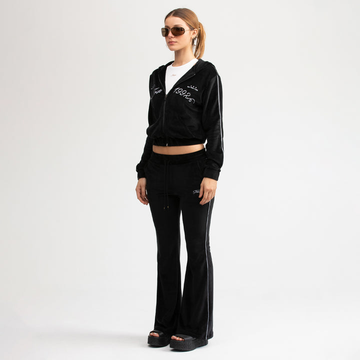 True Velour Track Jacket - Black