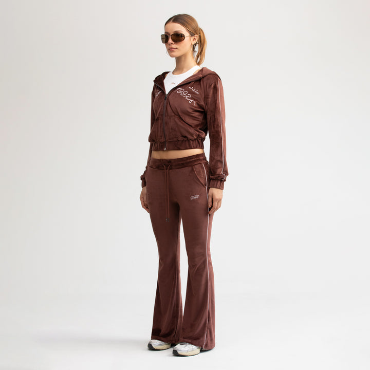 True Velour Track Jacket - Brown