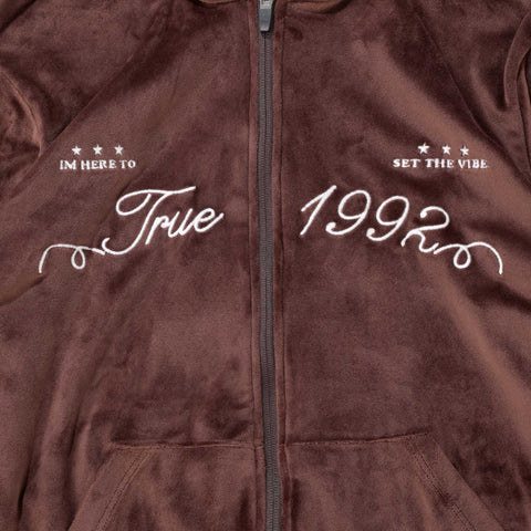 True Velour Track Jacket - Brown