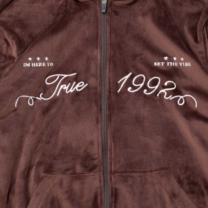 True Velour Track Jacket - Brown
