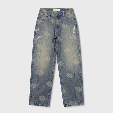 True Way Barrel Pants - Washed Blue