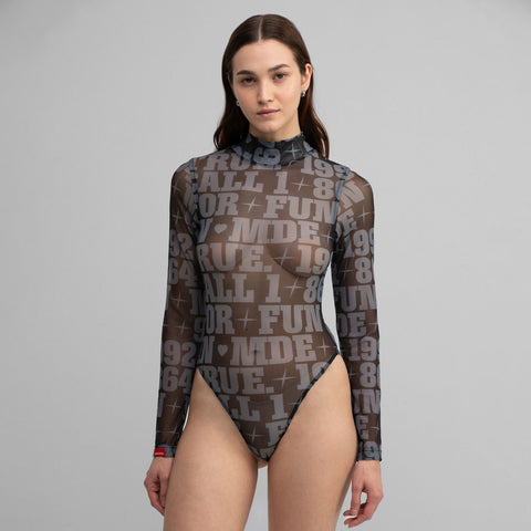 True X Smirnoff Mesh Bodysuit - Black