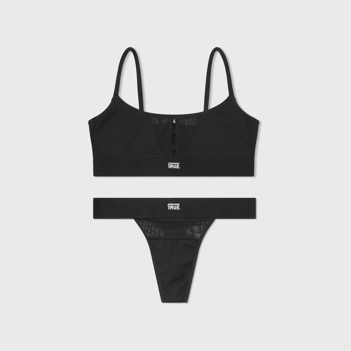 Underwear Set Top Mesh + Pantie - Black