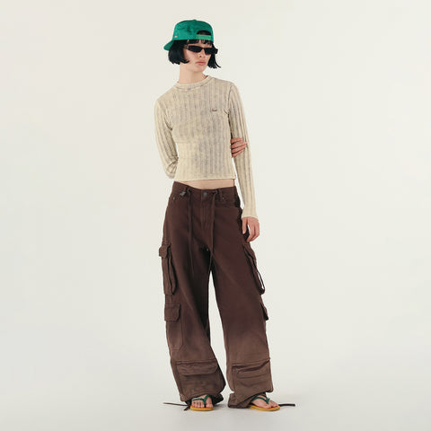 Utility Pocket Cargo Pants - Brown