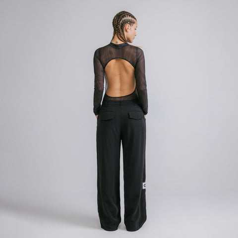 Wide Leg Trousers - Black