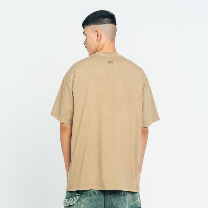 Washed Oversized T-Shirt - Camel